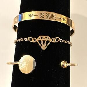 Gold Stack of 3 Bracelets